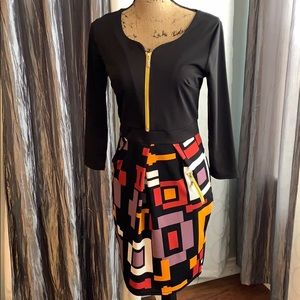 Black and Colorful Blocks Dress